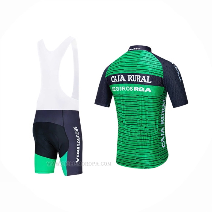 2020 Ropa Ciclismo Caja Rural Verde Negro Mangas Corta y Culotte Corto